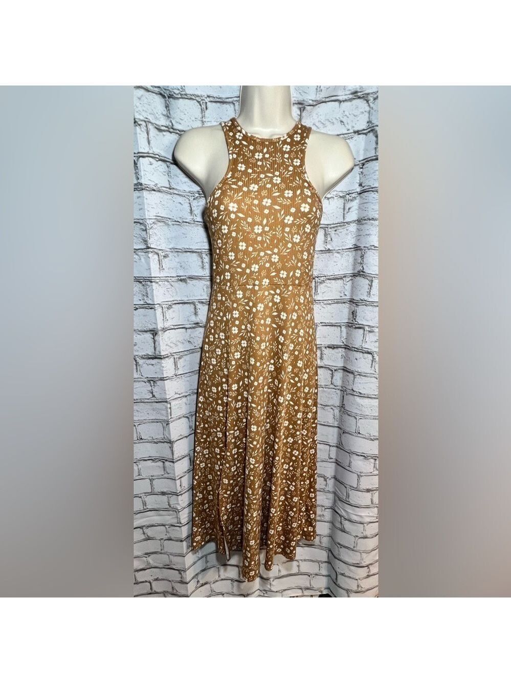 Jessica Simpson Racerback Floral Dress Brown Size Medium